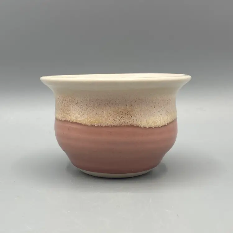 Miniature Pottery Pink and Cream Vase / Bowl
