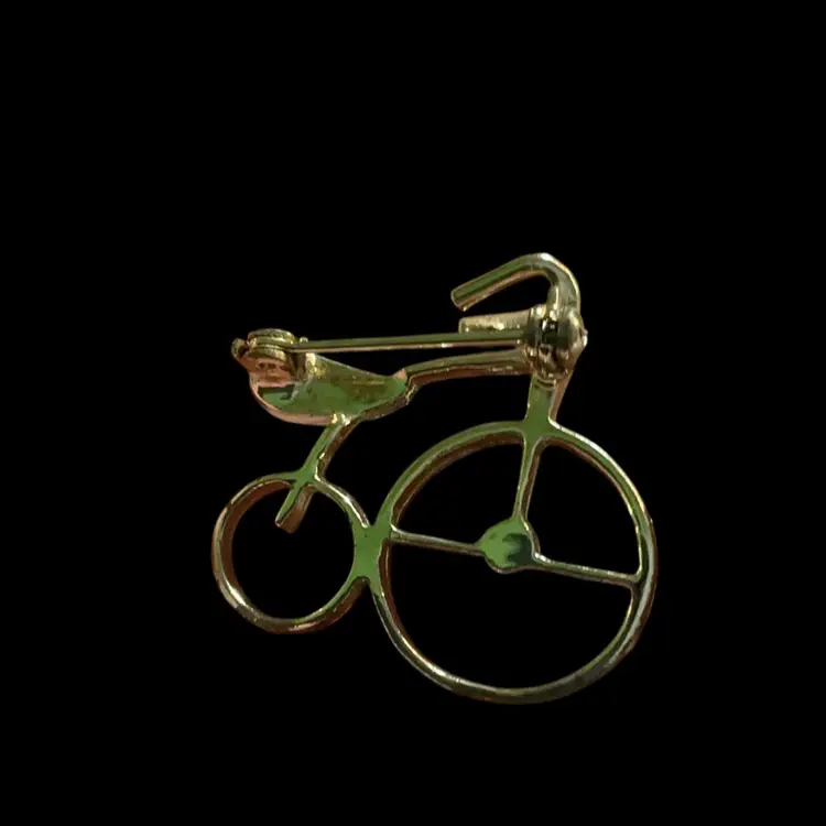Vintage Goldtone High Wheeler  Bicycle Brooch / Pin.