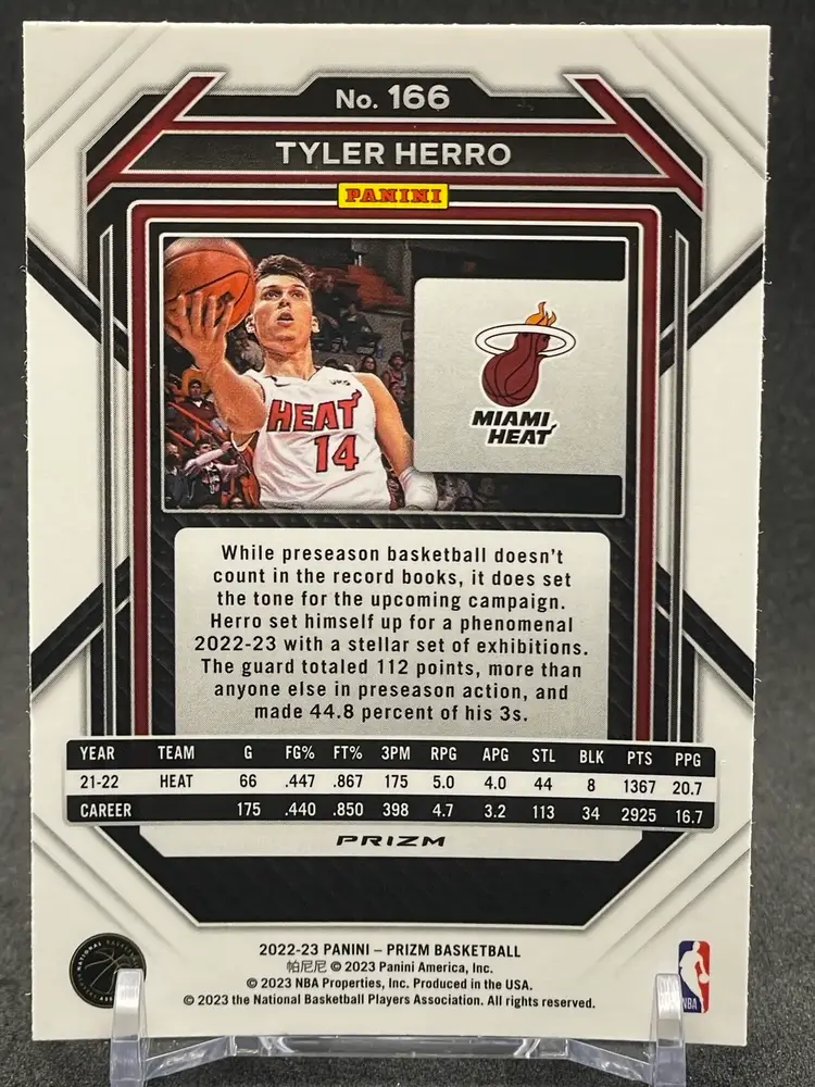 #01 Tyler Herro 2022-23 Prizm #166 Pink Ice Prizm