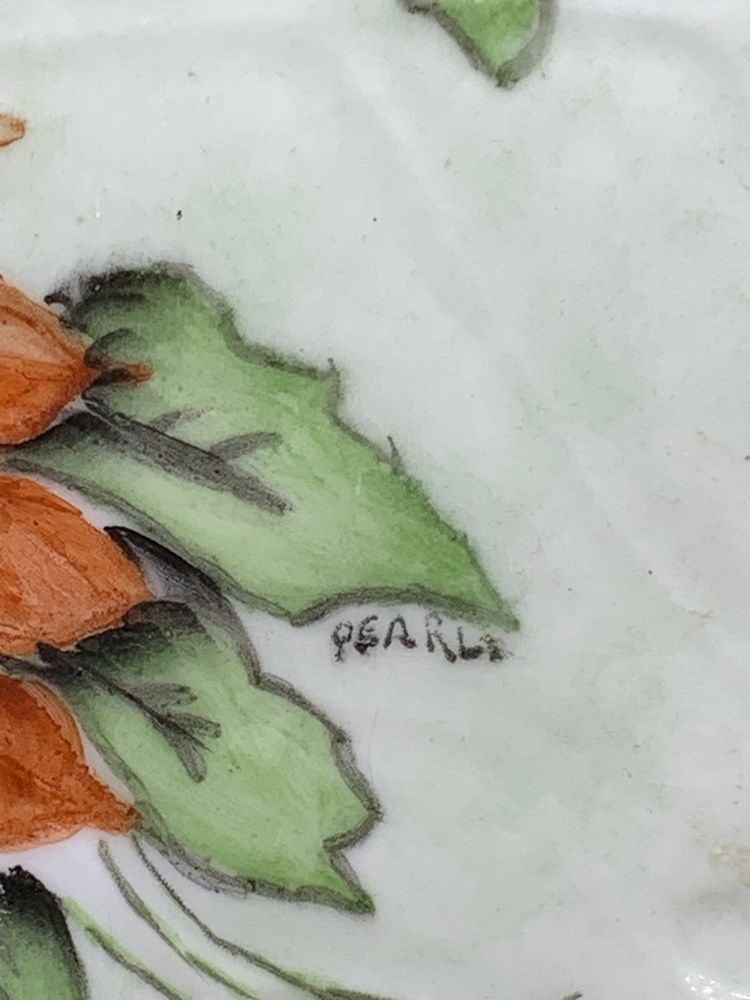 Hand Painted And Signed Poinsettia Plate 1956.