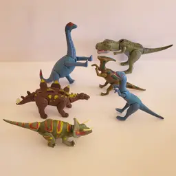 K&M International Posable Dinosaur Figures 2001 TRex Tri Steg Lot Of 6