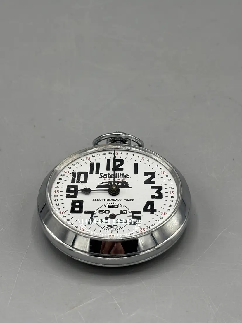 Vintage Satelite brand railroad style pocket watch