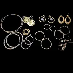 10 Gold Tone Hoops 2 Holiday Basic Costume Jewelry Daily Wear Or Craft Or Sell Individually