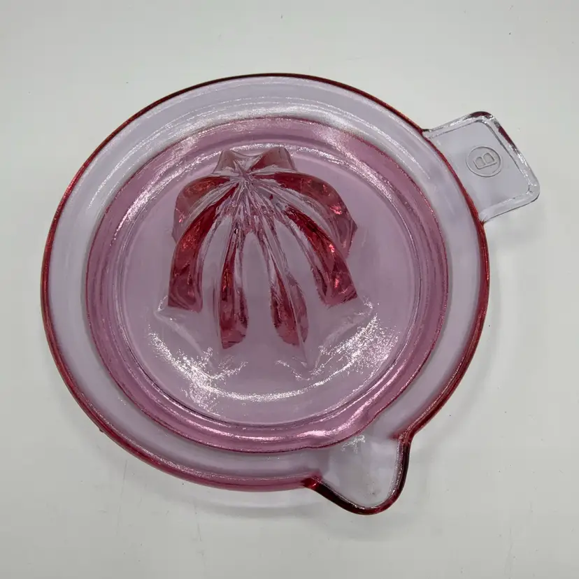 HTF Brockway Glass Pink Depression Glass Juicer