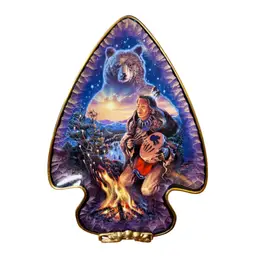 2000 Vintage FRANKLIN MINT Great Bear Porcelain Arrowhead Dish, Native American