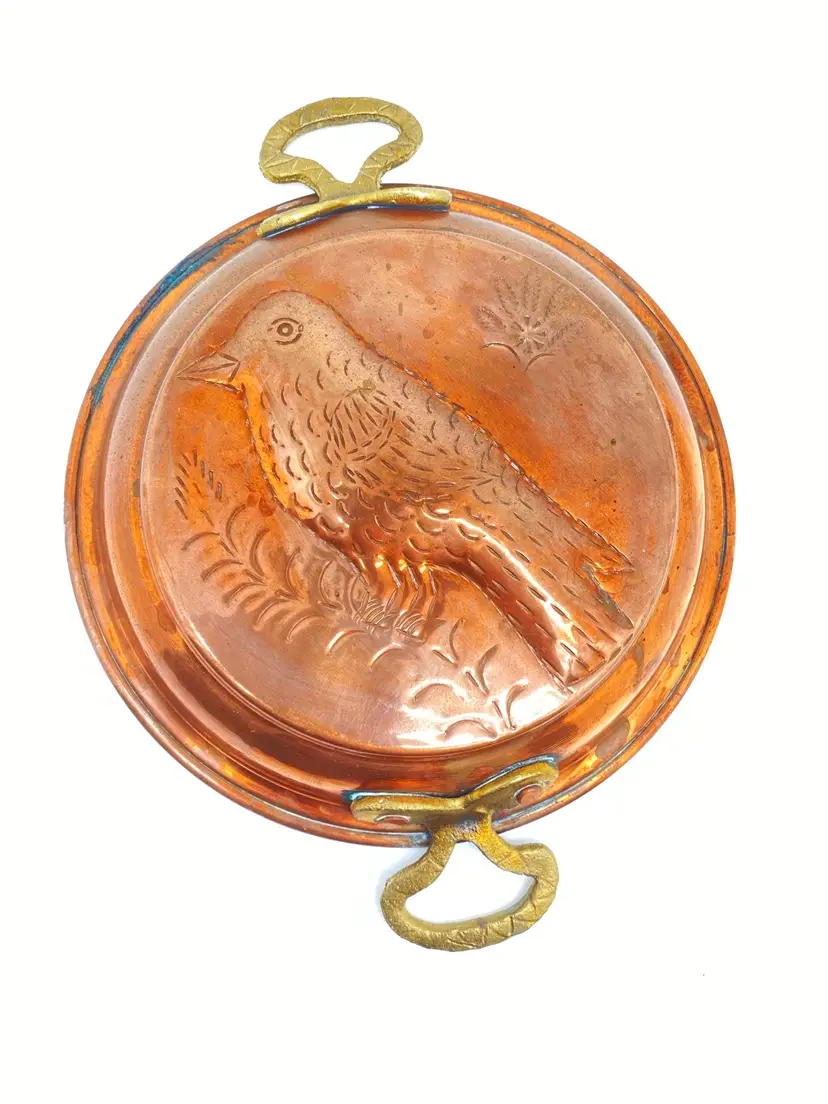 Vintage Copper Bird Jello Mold
