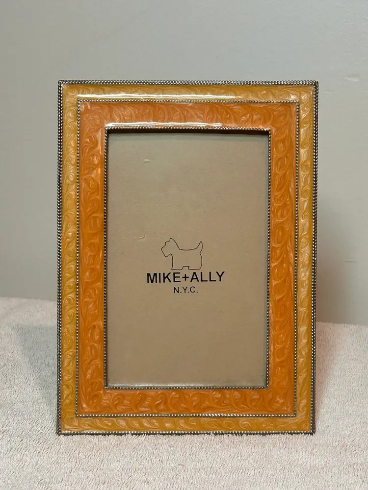 Mike + Ally Picture Frame 5”x8” Hand Enameled Designer Metal Tabletop Frame