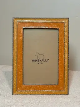 Mike + Ally Picture Frame 5”x8” Hand Enameled Designer Metal Tabletop Frame