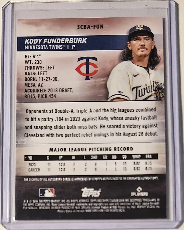 2024 Stadium Club Auto Kody Funderburk