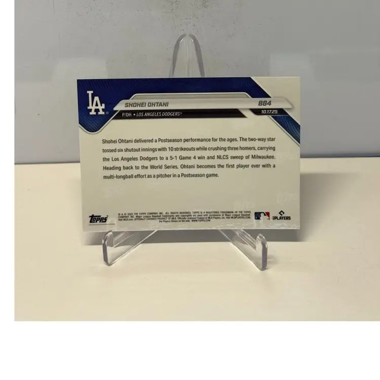 2025 Topps Now #884 Shohei Ohtani Game For The Ages- 10/17/25 10 Ks And 3 HRs