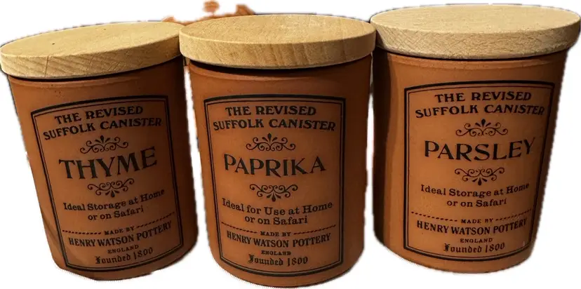 Henry Watson Pottery terracotta spice jars