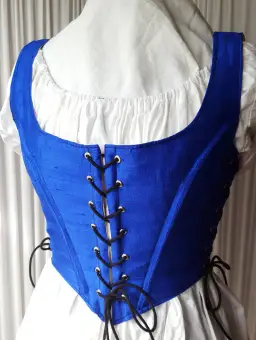 Handmade by me - Cobalt Blue Silk Renaissance Ladies Bodice - "Grace"- Bust 37.5-40.5 inches - Waist 29.75-32.75 inches -B1799-12
