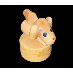 #03- Vintage Wood Kokeshi Style Miniature Figuring As Pictured