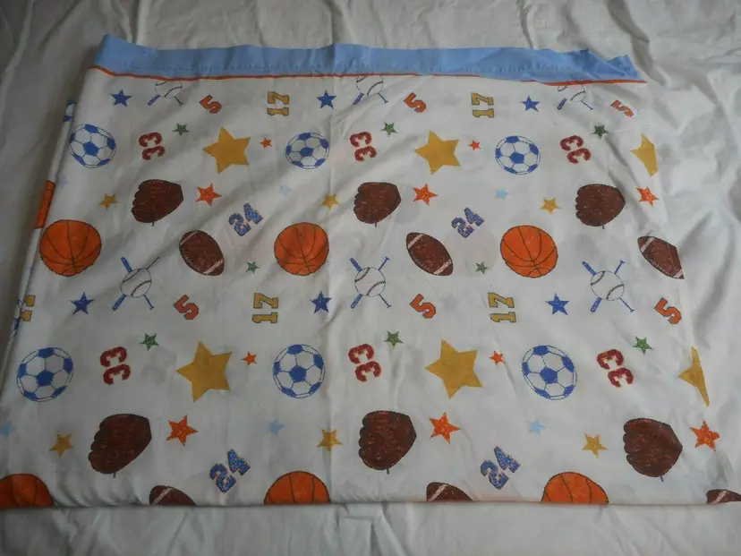 Sports theme Twin Flat Sheet cotton blend baseball Basketball Football