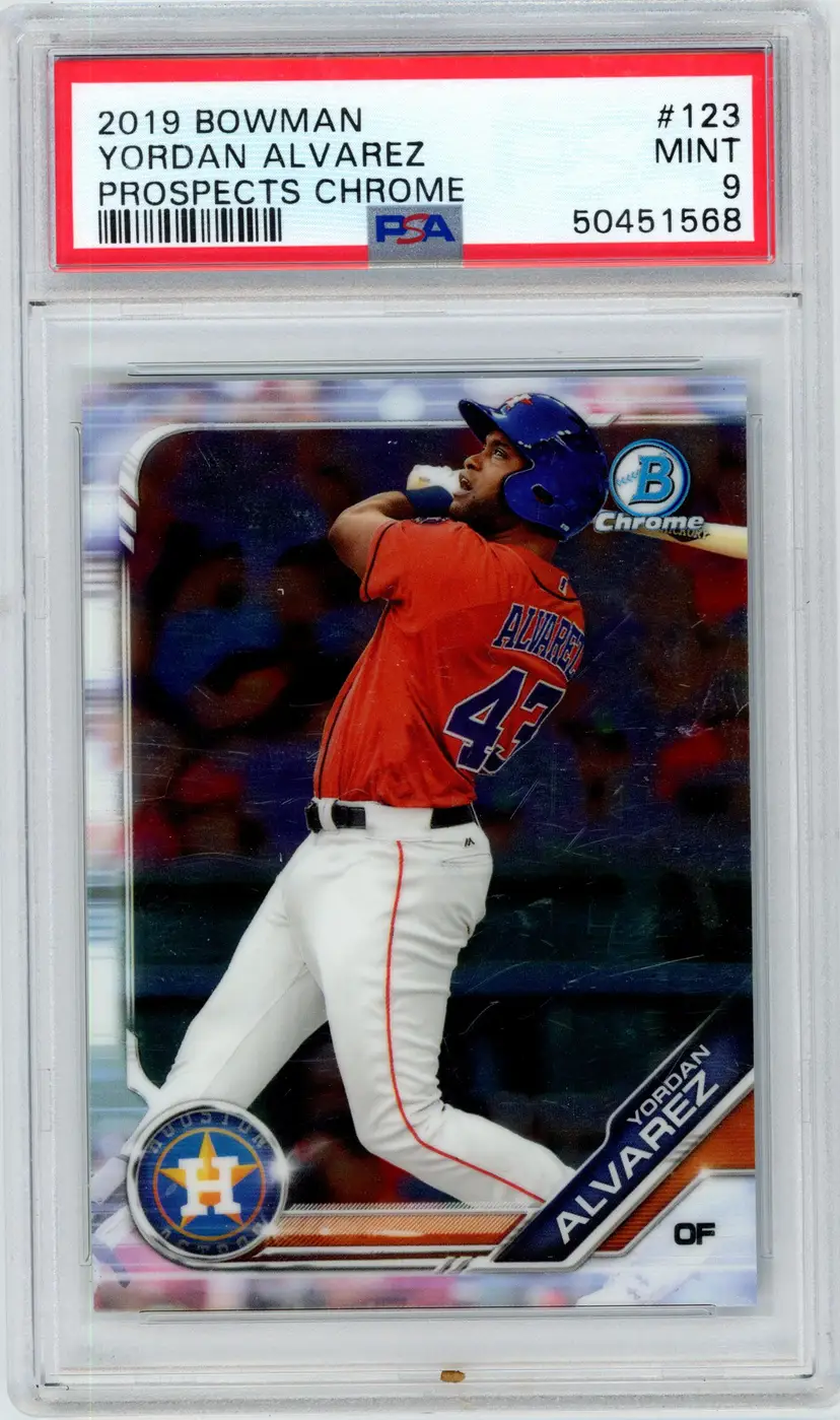 2019 Bowman YORDAN ALVAREZ #123 Prospects Chrome ASTROS PSA 9 MINT