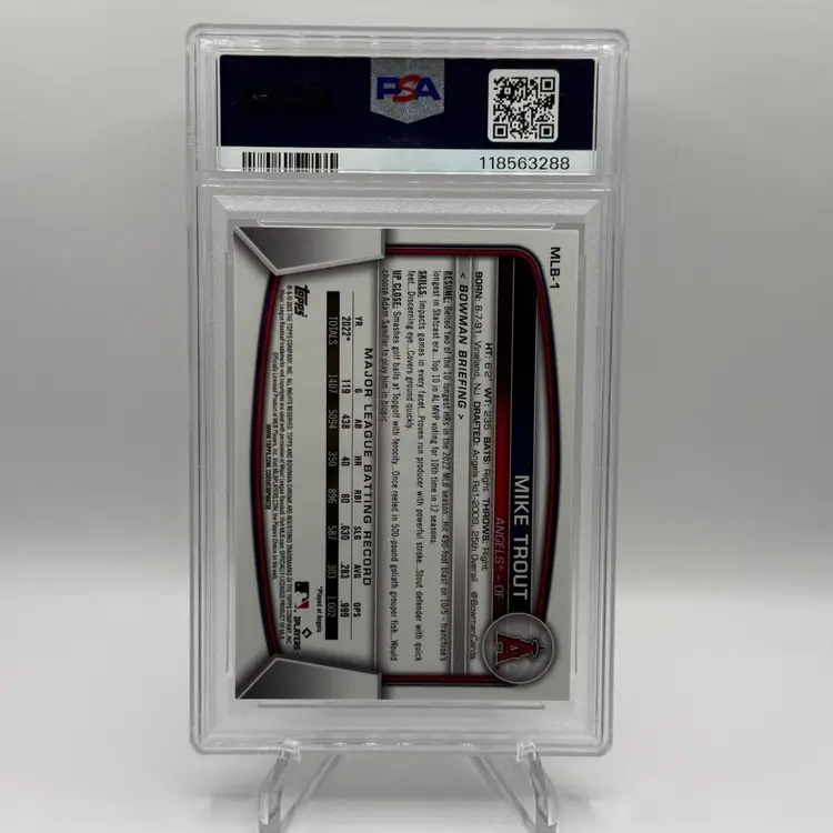 2023 Bowman Chrome NSCC Mike Trout Sparkle Refractor /99 PSA 8 Angels