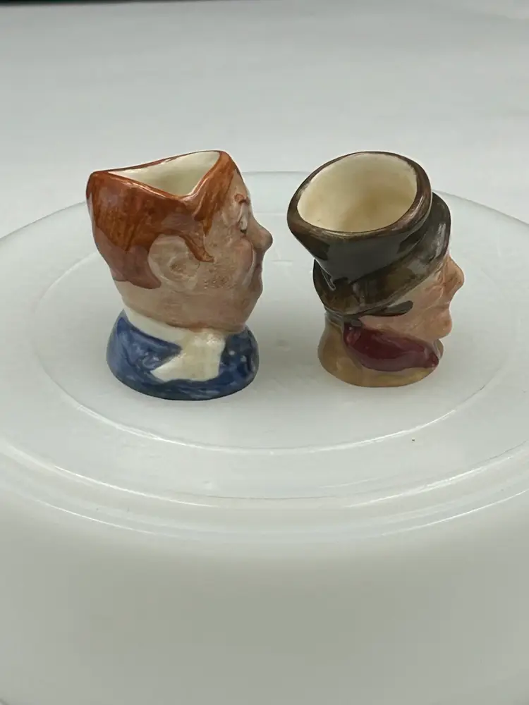 2 Vintage Royal Doulton Mini Toby Mug Figurines 1.25”