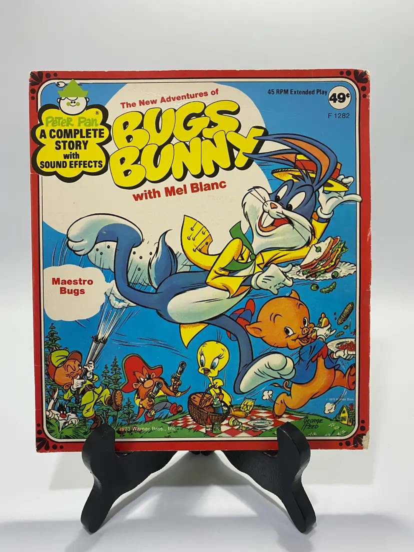 Vintage 'Maestro Bugs' 45 7" Record Peter Pan Records 1973 The new Adven of Bugs Bunny w/ Mel Blanc