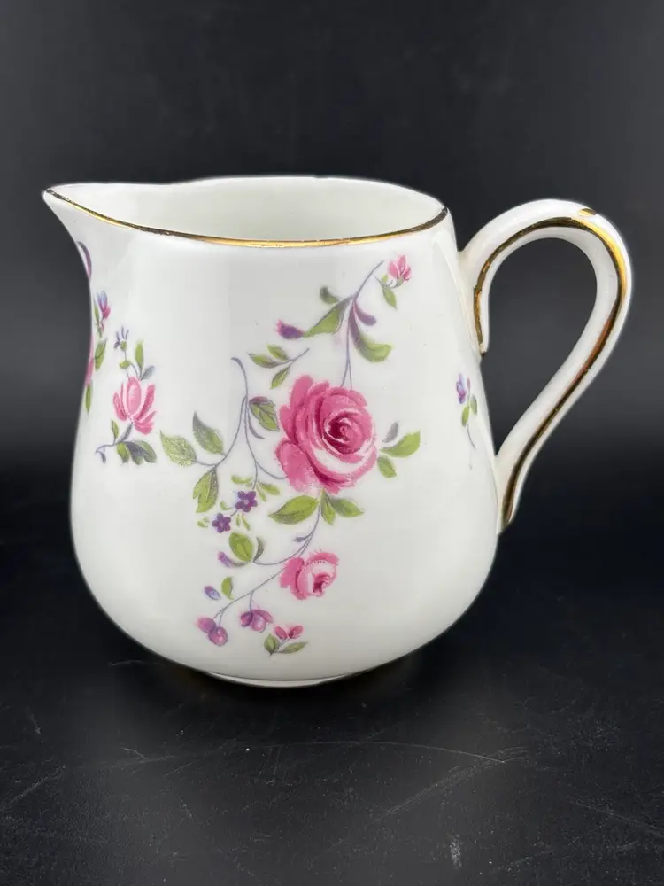 Mini Individual 3” Creamer English Rosebud by CROWN STAFFORDSHIRE