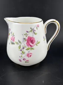 Mini Individual 3” Creamer English Rosebud by CROWN STAFFORDSHIRE