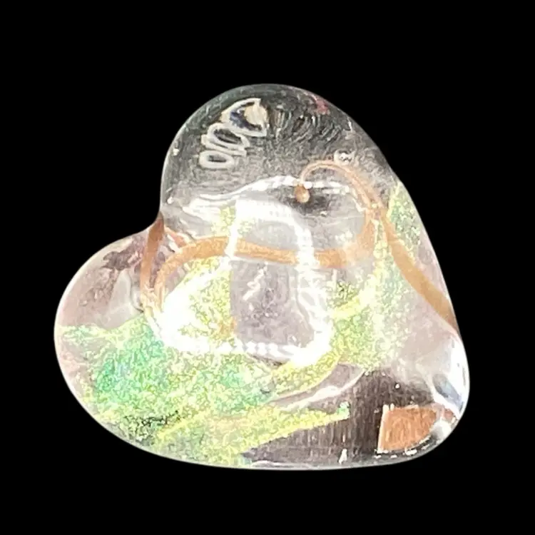 3338-Robert Held Signed Heart Shaped Paperweight