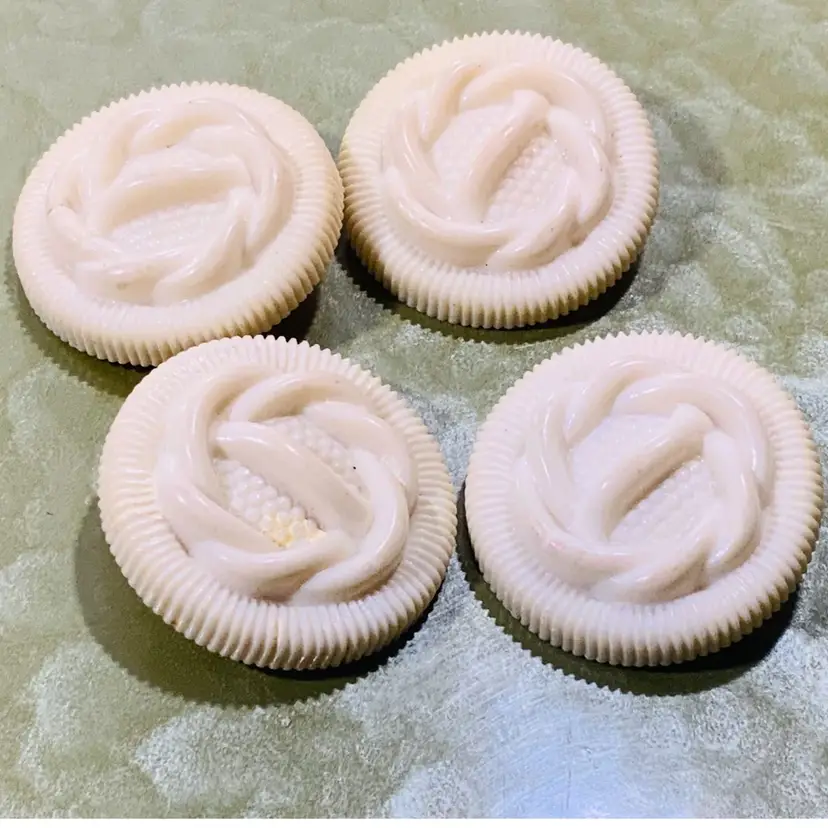 Vintage Buttons Lot Of 4 Creamy White Color