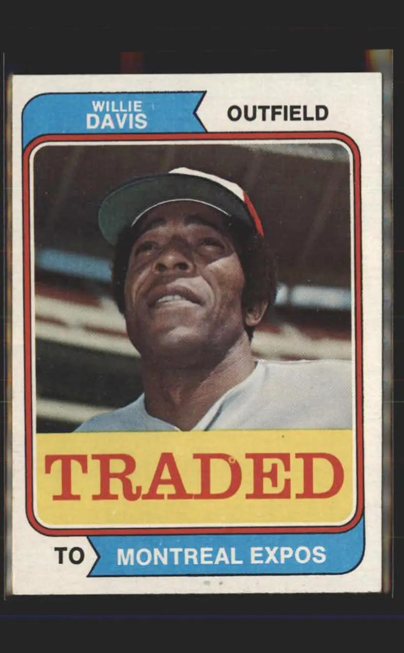 1974 Topps #165T Willie Davis Traded - (pk2) - Montreal Expos