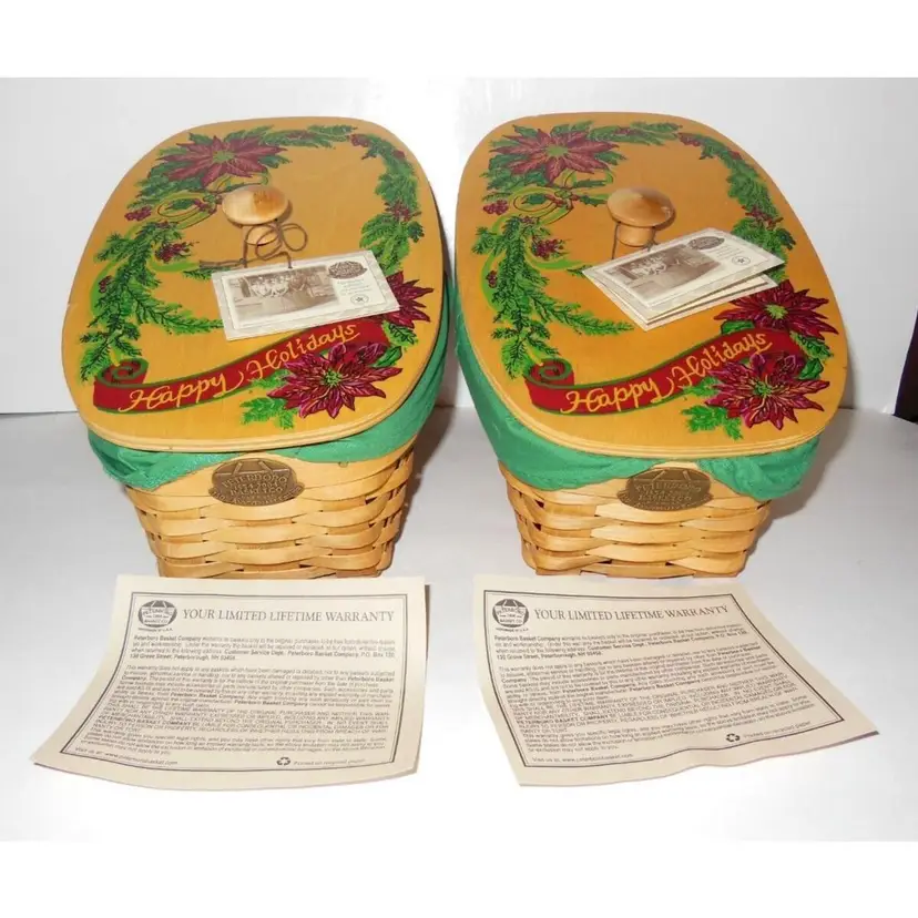 Peterboro 2004 Basket 150th Anniversary Edition w/ Tole Christmas Music Box Lid