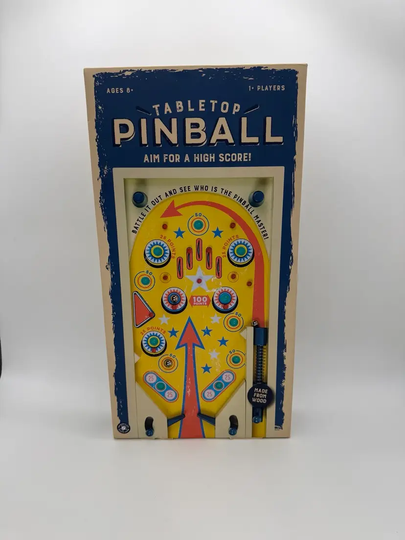 Retro Style Wooden Tabletop Pinball Game By Professor Puzzle 1 Players Game BN