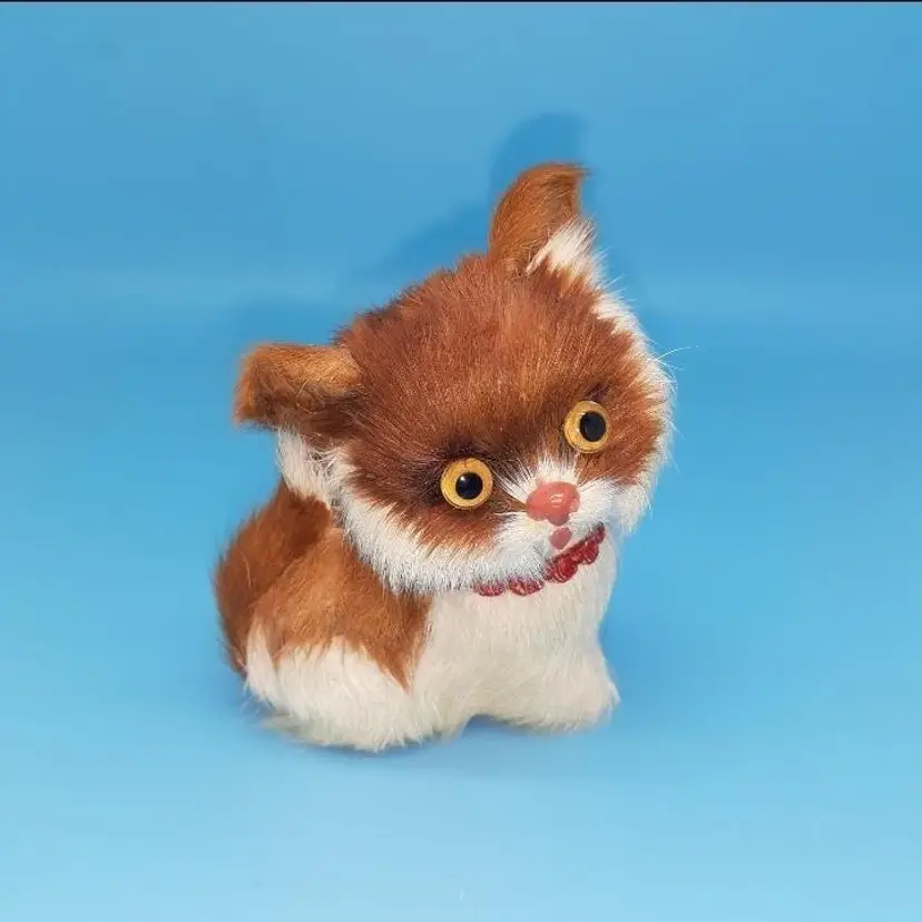 Vintage Fur Cat Miniature Plush