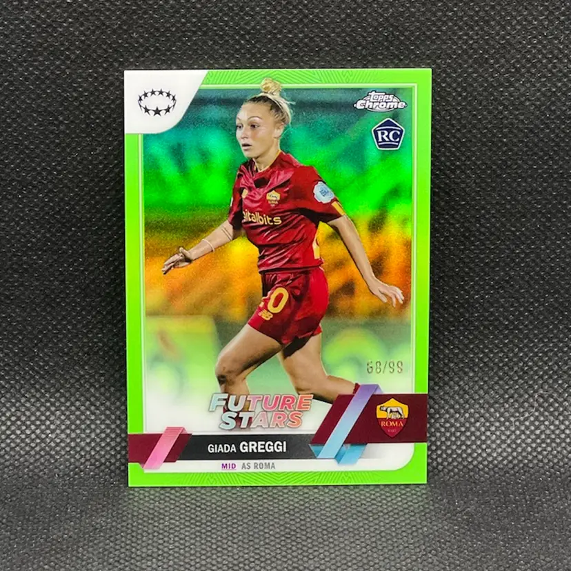 Giada Greggi 2022/23 Topps Chrome Neon Green Refractor /99 Soccer Card