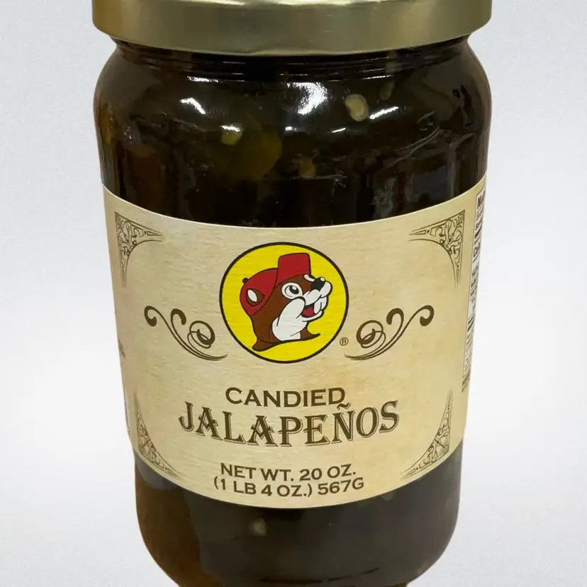 Buc-ees Candied Jalapenos in a Resealable Jar, Gluten Free, 20 Ounces