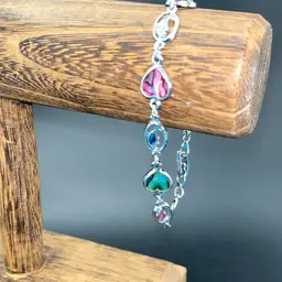 SJ Silvertone, Abalone, Dolphin And Heart Bracelet