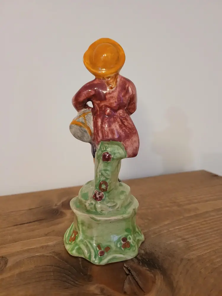 Rare Genuine Old Staffordshire England Figure Man Playing A Drum