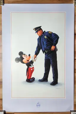 Disney "Mickey Mouse and the Policeman" 24x34 Art Print - William Silvers