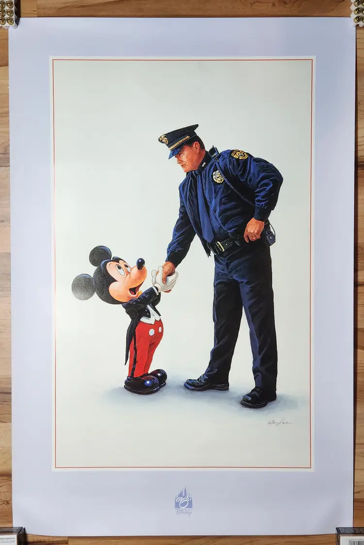 Disney "Mickey Mouse and the Policeman" 24x34 Art Print - William Silvers