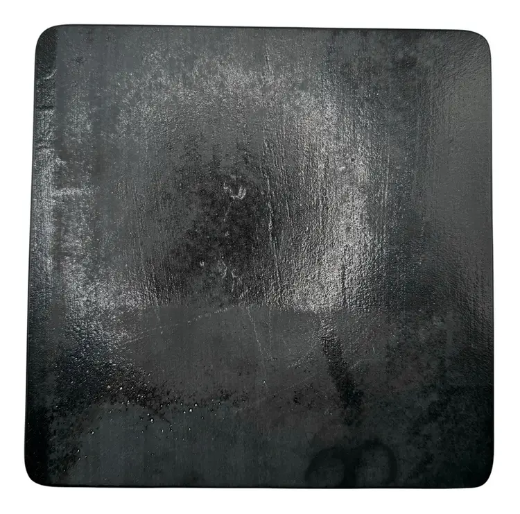 Fused Art Glass Tile Trivet Dichroic Whale Ocean Sea Purple Black Square 6.75”