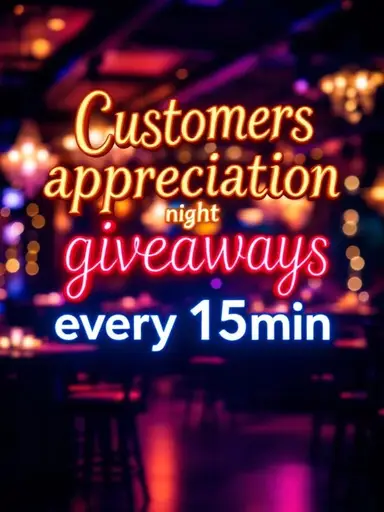 Customers Appreciation Night Giveaways Every 15min