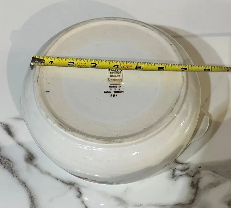 Hall's Superior Quality Kitchenware Rose White 658 Casserole Bean Pot