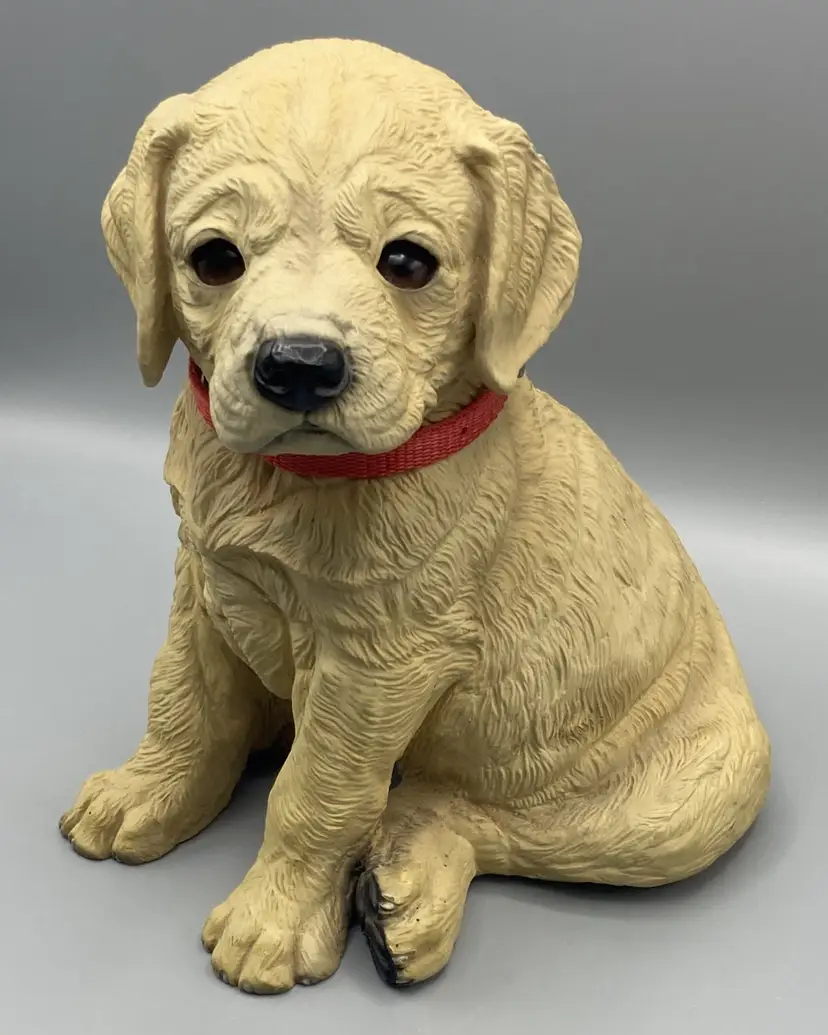 Vintage Signed & Numbered Sandra Johansson NWTF Banquet Program Yellow Lab Dog Sculpture 8"