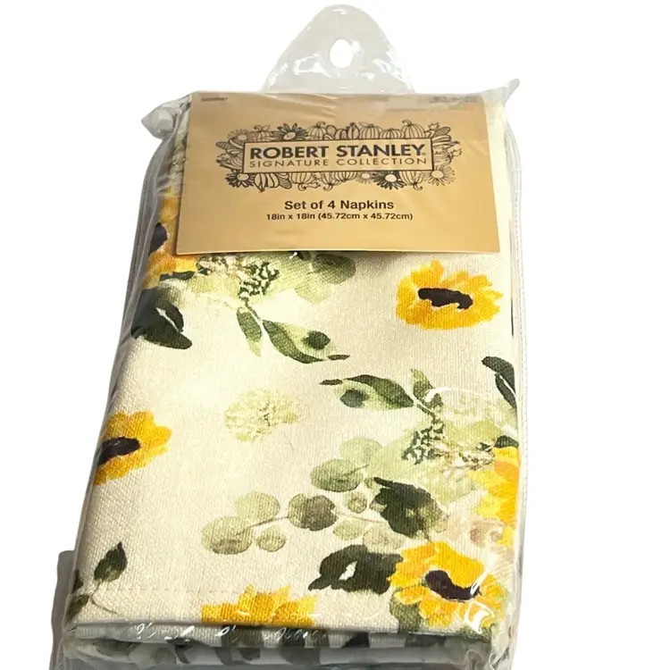 SUNFLOWER 
NAPKIN SET(s)
By Robert Stanley Designer


Country Cottage Core Chic


Fall Thanksgiving Harvest Autumn Party Celebration Gift 
Mothers Day Anniversary Birthday
Easter Spring Summer Garden