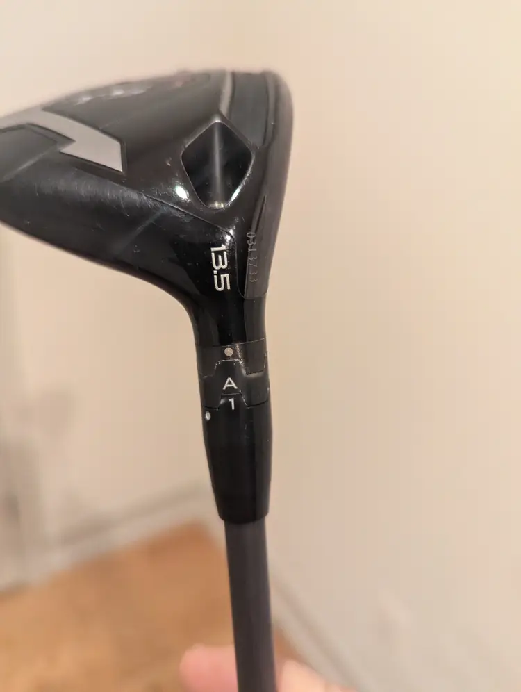 Titleist TS3 13.5 degree 3 wood.  HZRDUS smoke black 70 gram shaft