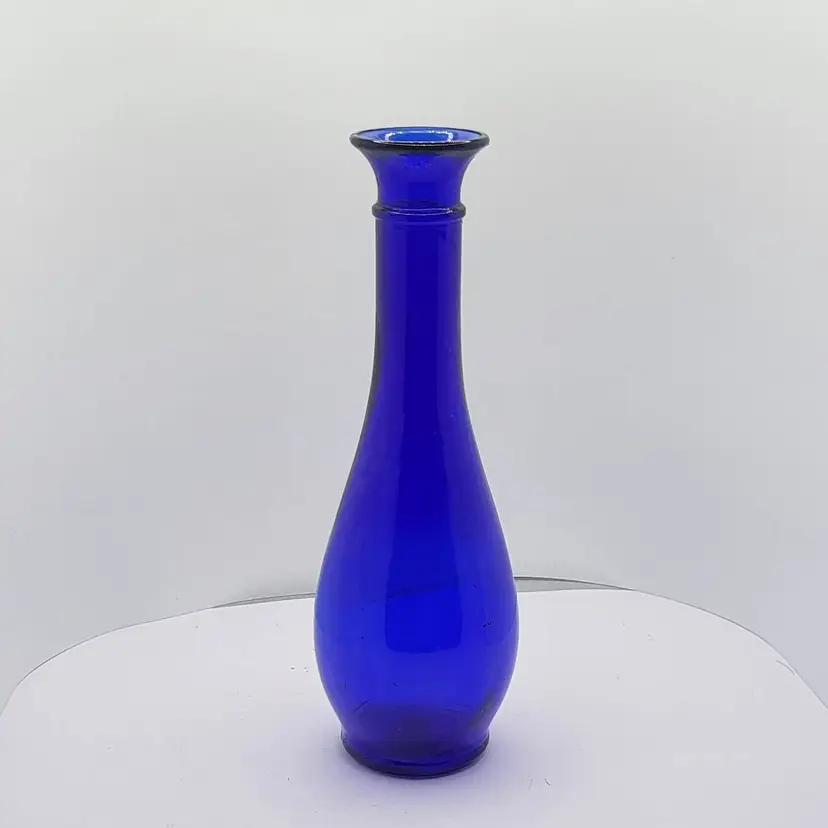 Vintage Cobalt Blue Glass Bud Vase marked 6K252 - 7"