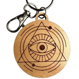 New Wooden Eye Engraved Keychain