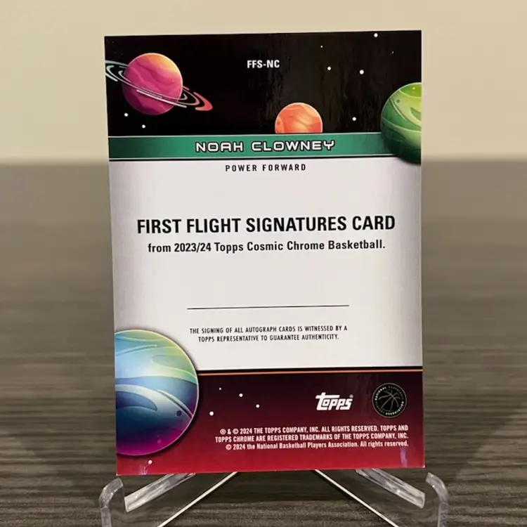 2023-24 Topps Chrome Cosmic Noah Clowney 55/75 RC Auto Brooklyn Nets