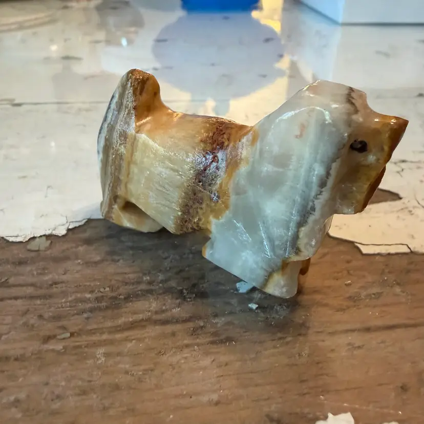 Onyx Dog, Vintage Dog Onyx Gemstone, Marble Natural Onyx Figurine, Stone Dog, Home Decor, Gift for Her, Marble Dog