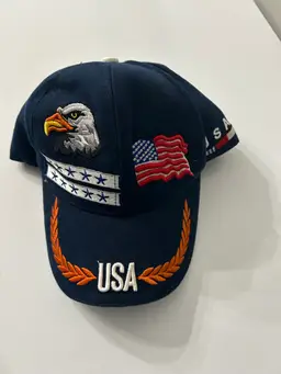 USA Hat Cap Eagle Multicolor Used Unbranded