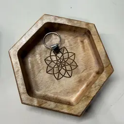 Flower of Life Ring Dish - Curly Maple
