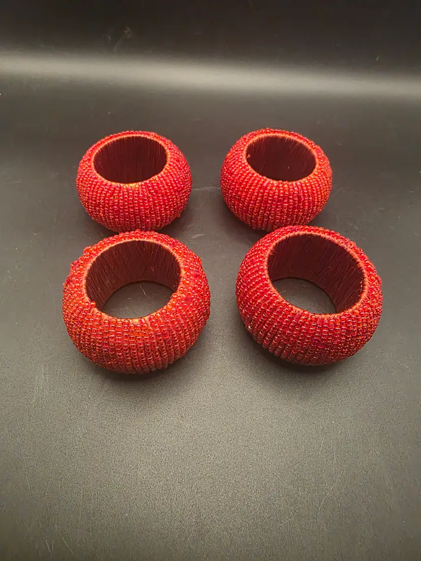 Red sead bead napkin rings