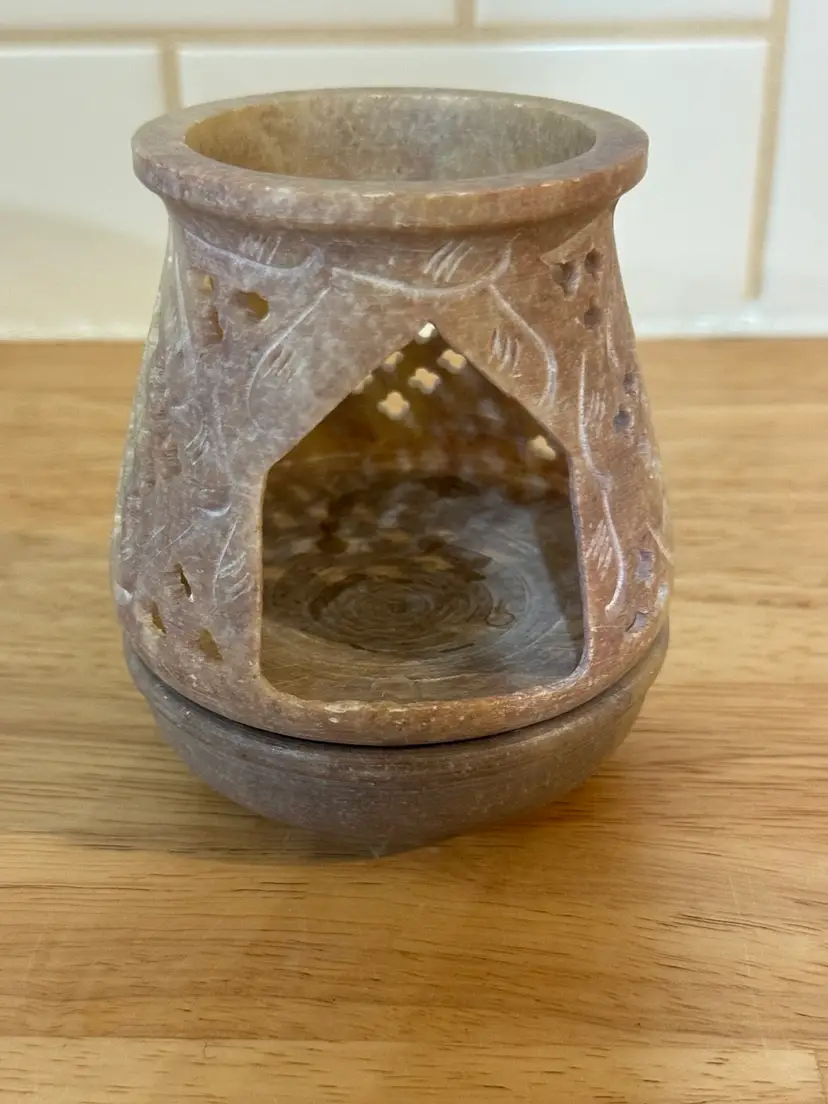 Hand Carved Soapstone Oil Burner